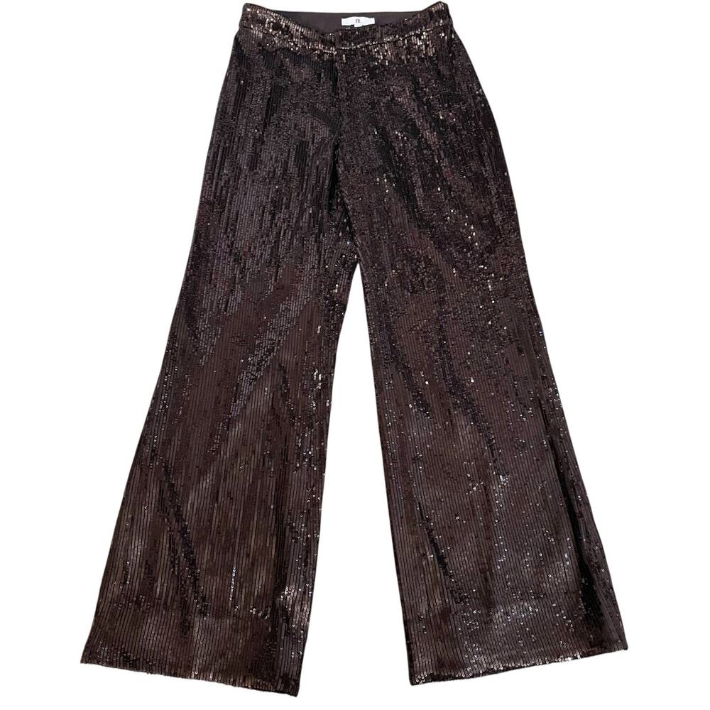 Banana Republic Dark Brown Sequin Wide-Leg Pants